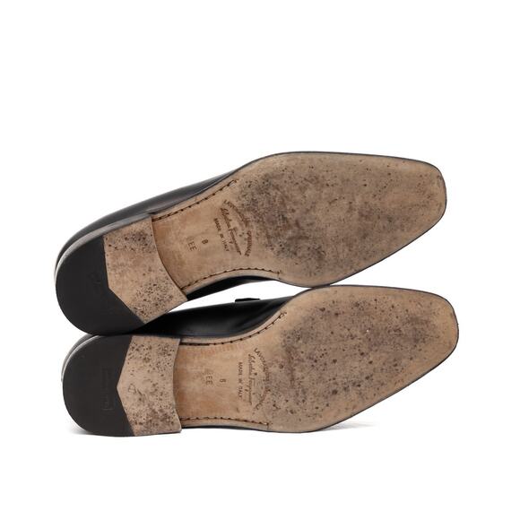 950$ Salvatore Ferragamo Fenice Gancini Ornament Black Leather Loafer US8 EEE main image 3